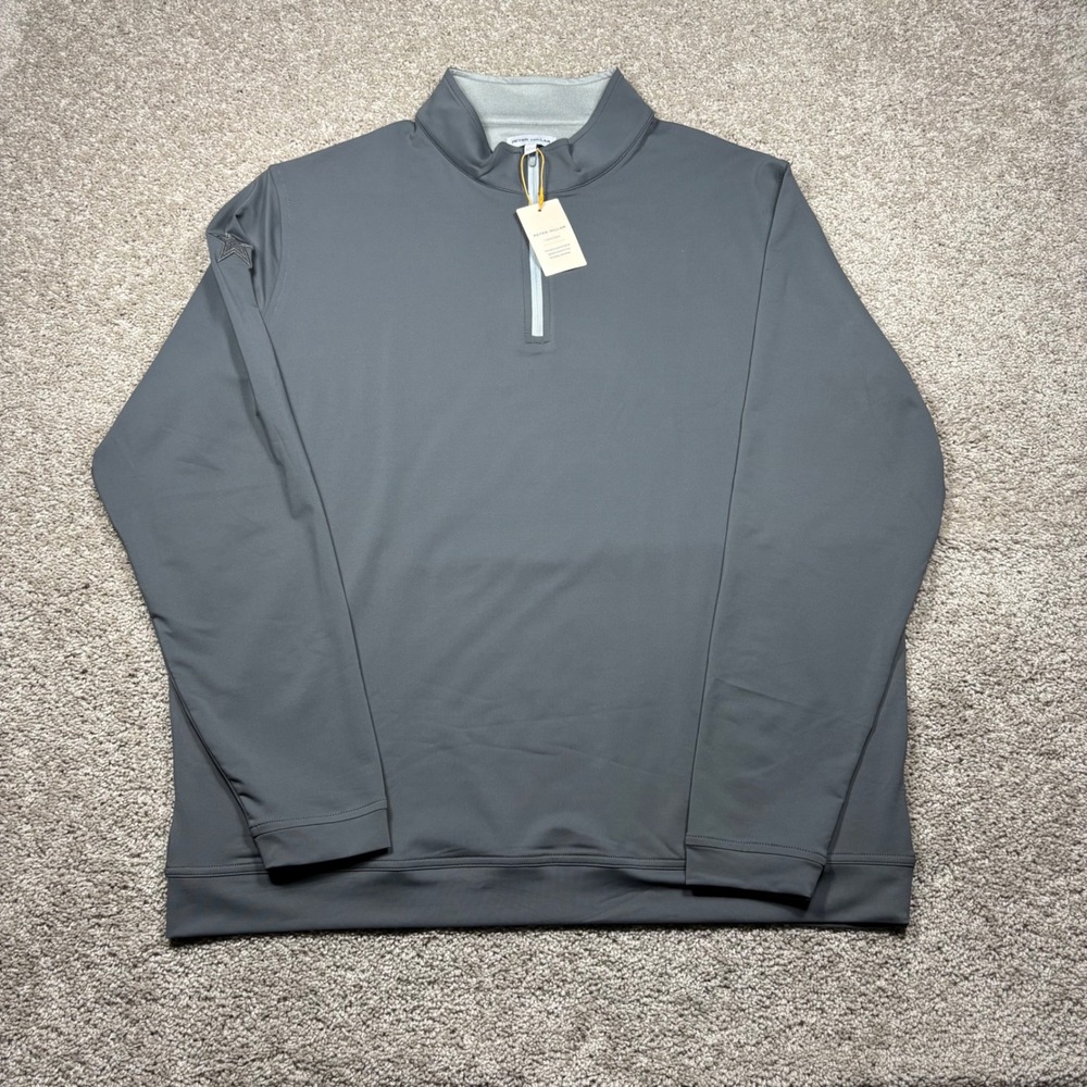 Peter Millar Perth Performance Quarter Zip Pullover Iron Gray XXL ME0EK40